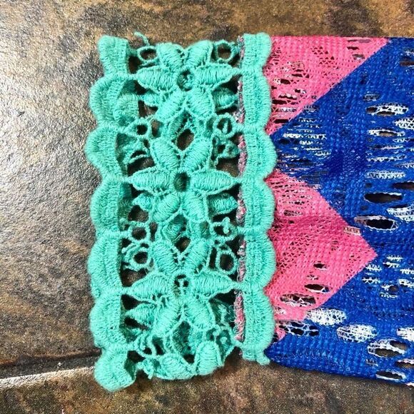 Sequin Hearts Girl’s Multicolored Chevron Lace Dress Size 7 - Picture 7 of 10